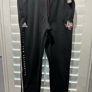 Adidas Black Sweatpants with Texas A&M Logo